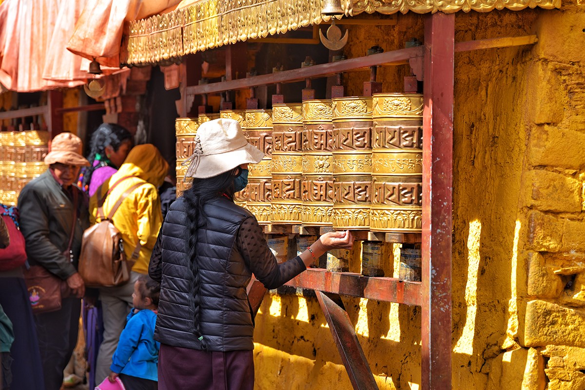Believers at Barkhor Street
